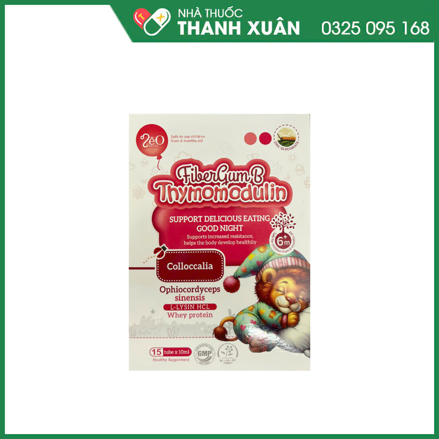 FiberGum B Thymomodulin bổ sung axit amin và dưỡng chất, hỗ trợ giúp ăn ngon, ngủ ngon, tăng cường sức đề kháng